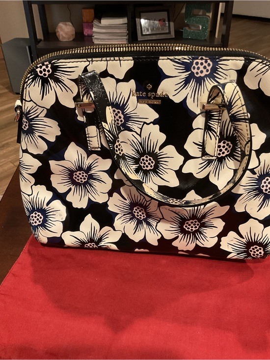 kate spade Handbags - kate spade Black & White Floral Dome Satchel with Gold Hardware
